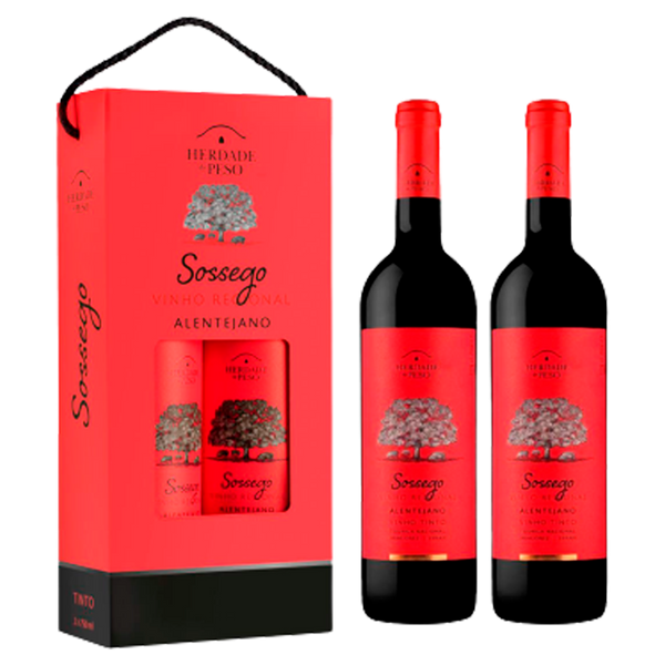 Pack 2 Grf Vinho Tinto Herdade Peso Sossego 75Cl