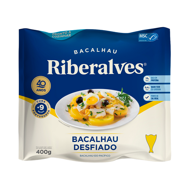 Bacalhau Desfiado Riberalves Dem. Cong. Saco 400Grs (Cx8)
