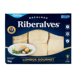 Riberalves Bacalhau Lombos Reserva Gourmet Caixa 1Kg (Cx10)