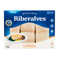 Riberalves Lombos Bacalhau Congelado Caixa 1Kg (Cx10)