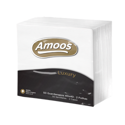 Luxury Amoos Guardanapos Branco 2Fl 40X40 (Cx24)