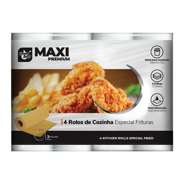 Rollo De Cocina Limpabem Esp. Papas fritas 3F P4 (Cx12)