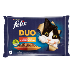 Gato Humido Felix Fantastic Duo Saborosa Seleção 4X85Grs