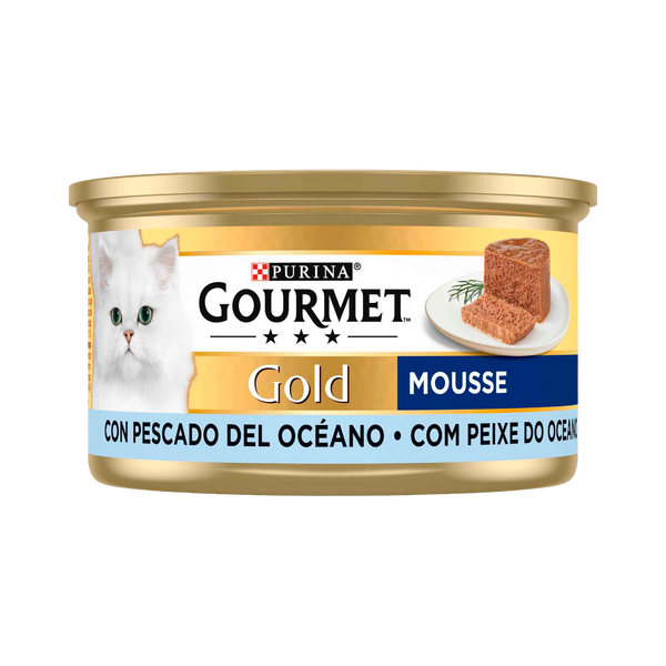 Gato Humido Gourmet Gold Mousse Peixe Oceano 85Grs (Cx24)