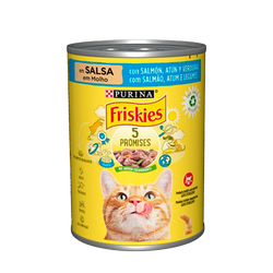 Gato Humido Friskies Salmão Atum Legumes 400Grs (Cx24)