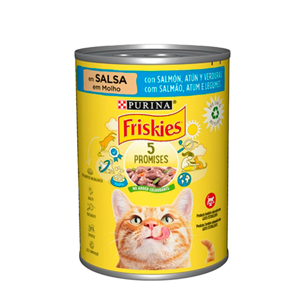 Gato Humido Friskies Salmão Atum Legumes 400Grs (Cx24)