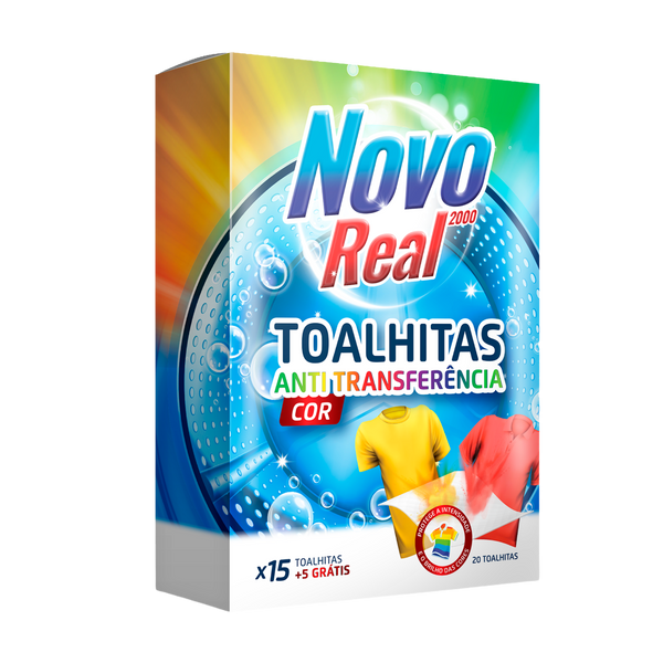 Novo Real Toalhitas Anti Transferência De Cor 20Und (Cx24)