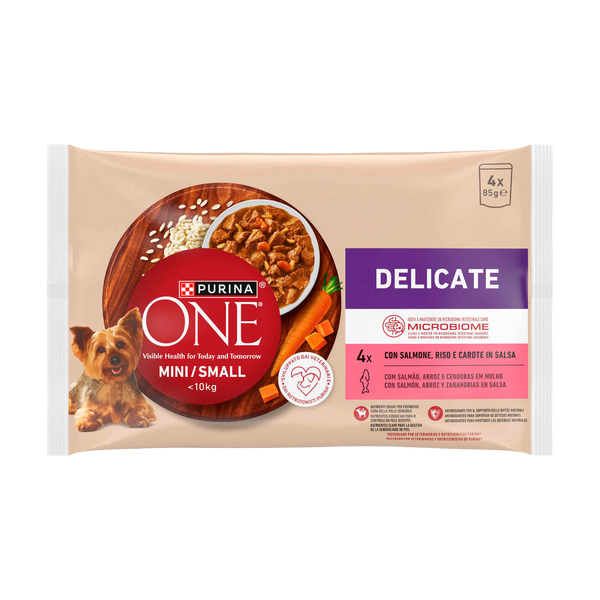 Purina One Cão Humido Delicate - Salmão 4X85Grs Cx12