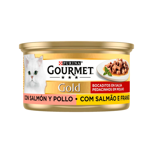 Gato Humido Gourmet Gold Mousse Salmão 85Grs (Cx24)