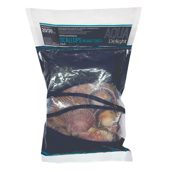 Vieira Pacifico Meia Concha 20/30 Cong. 1Kg (Cx10)