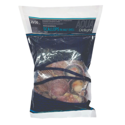 Vieira Pacifico Meia Concha 10/20 Cong. 1Kg (Cx8)