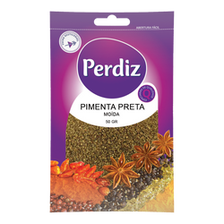 Perdiz Pimenta Preta Moida Saq. 50Grs (Cx15)