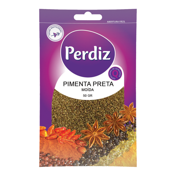 Perdiz Pimenta Preta Moida Saq. 50Grs (Cx15)