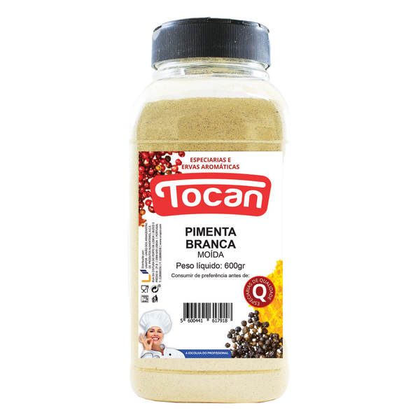 Tocan Pimenta Branca Imp. Moida Pet 600Grs (Cx6)