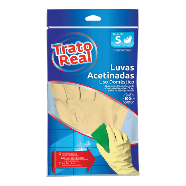 Trato Real Luvas Satinadas Latex Tamanho S (Cx10)