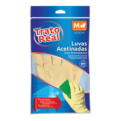 Trato Real Luvas Satinadas Latex Tamanho M (Cx10)