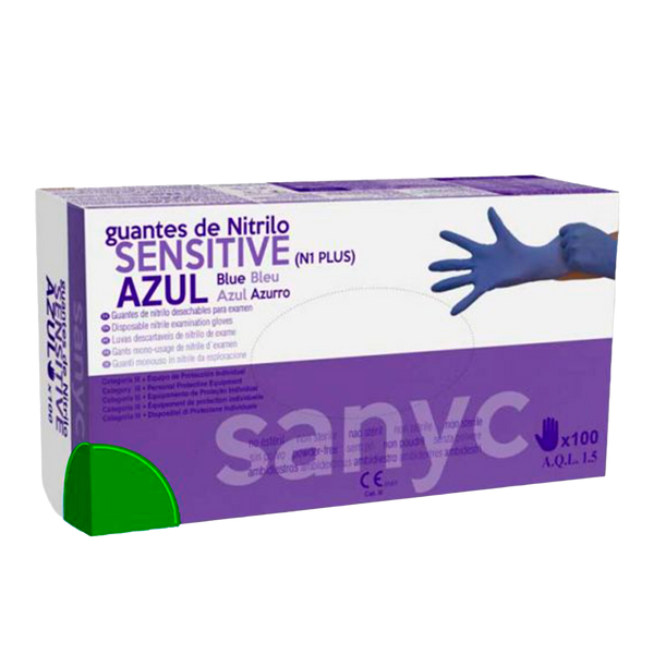 Sanyc Luvas Nitrilo Azul Tamanho M 100Un (Cx10)