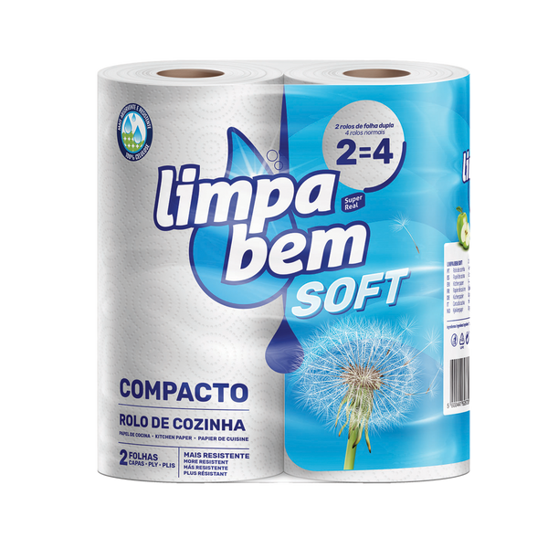 Limpabem Rolo De Cozinha Soft 2X20M (Saco 12Un)