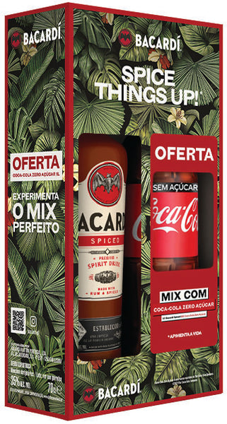 Pack 1 Grf Rhum Bacardi Spiced 35º 70Cl+1 Coca Cola Zero 1L