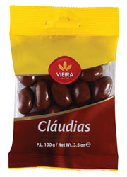 Amendoas Vieira Claudias Chocolate Saq 100Gr (Cx15)