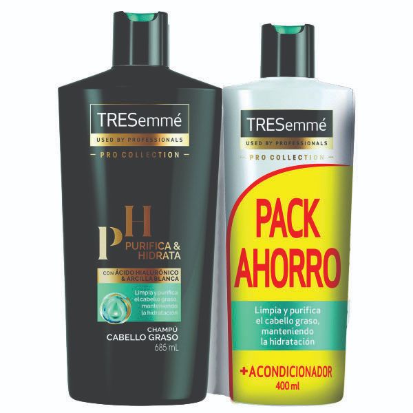 Tresemme Shampoo Purifica&Hidrata 685Ml+Amaciador 400Ml Cx4