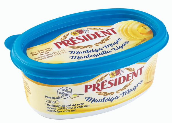 Manteiga Magra S/Sal President 250Grs (Cx12)