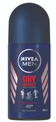 Nivea Desodorante Roll On Dry Impact Para Hombre 50Ml (Pack De 6)